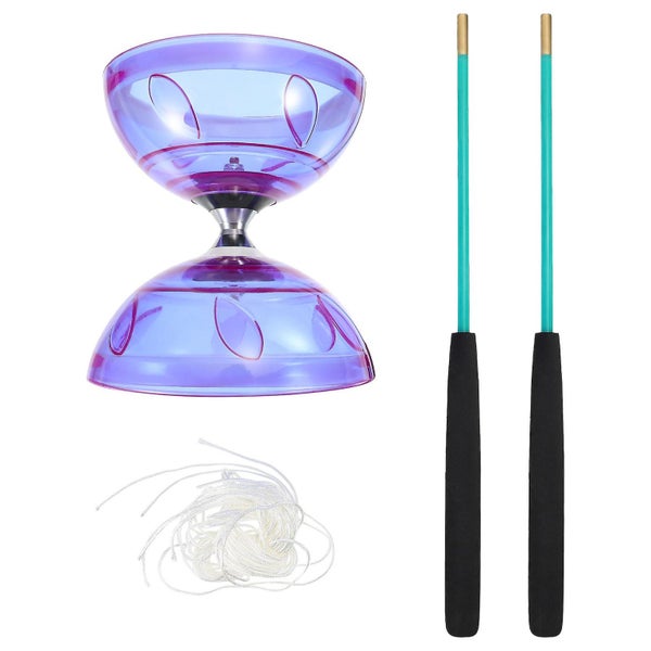 1 Set Kid's Diabolo Plaything Chinese Yo-yo Juggling Toy For Fitness purple Carousel 1