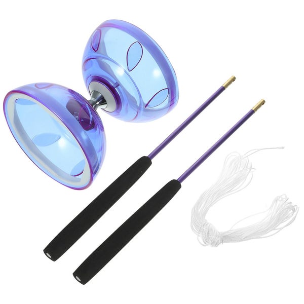 1 Set Kid's Diabolo Plaything Chinese Yo-yo Juggling Toy For Fitness purple Carousel 2