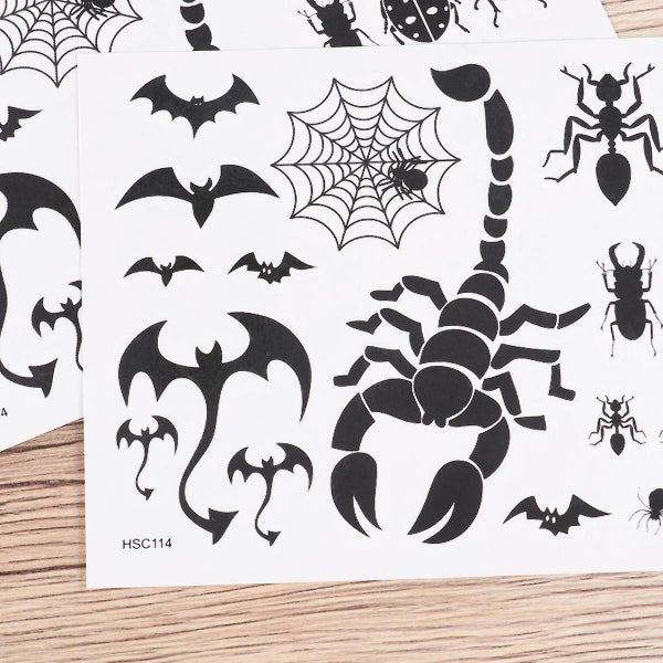 4 Pcs Spider Stickers Temporary Sticker Scorpion Bats Tattoos Simulation Stick64480173040643112