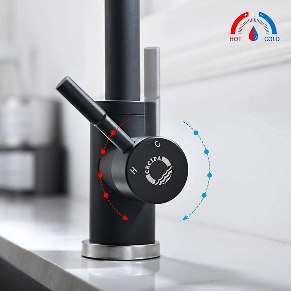 Black Kitchen Faucet Single Handle High Arc Sink Faucet Swivel 360 Degree Stai Carousel 2