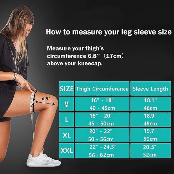 1 Pair Full Leg Compression Sleeve For Men & Women Long Knee Brace Sleeve For Carousel 2