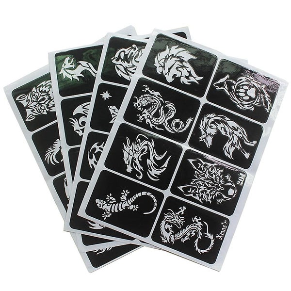 32 Pcs Suits Men Stencils Adults Stencils Henna Tattoos Henna Stencils Face Ta Carousel 1