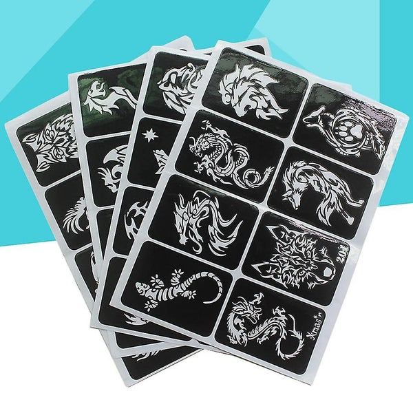 32 Pcs Suits Men Stencils Adults Stencils Henna Tattoos Henna Stencils Face Ta Carousel 3