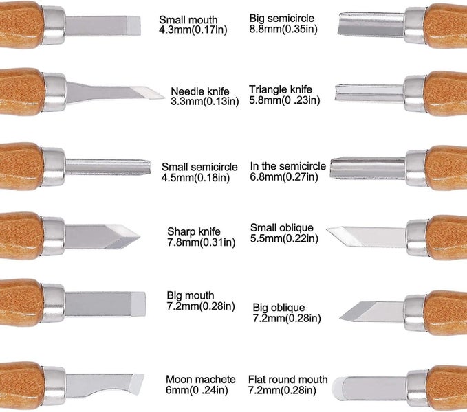 12-piece Wood Carving Tools Set Sk2 Carbon Steel Wood Chisels With Sharpening Carousel 2