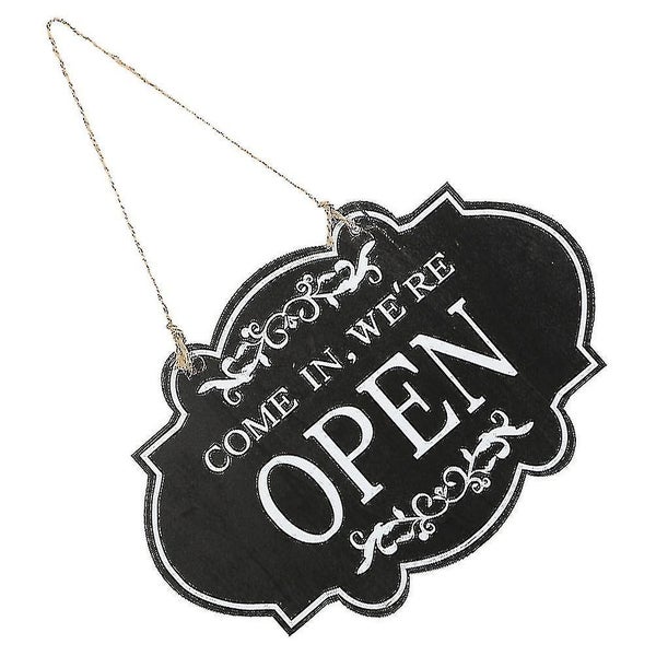 Open Closed Sign For Business Wooden Double-sided Closed Open Hanging Sign Carousel 2