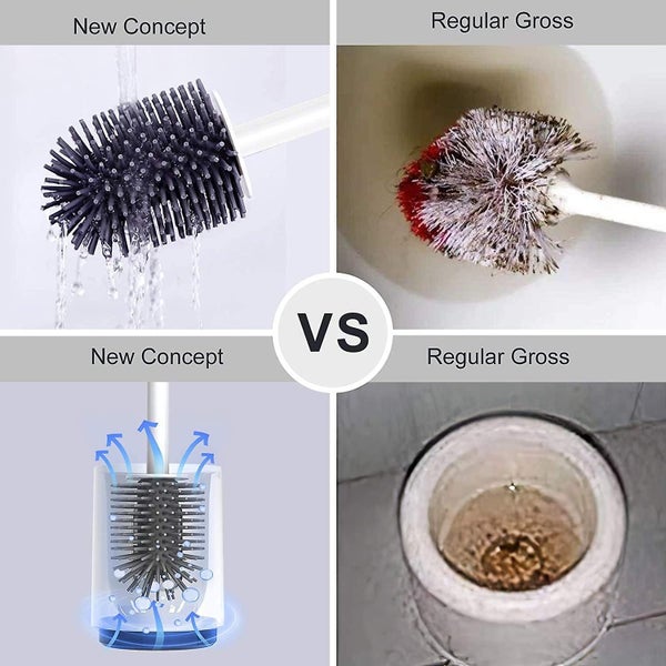 Toilet Brush And Holder Toilet Bowl Brush Wall-mounted Silicone Toilet Brush S Carousel 5