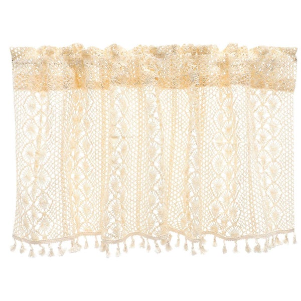 Crochet Short Curtain Half Window Curtain Privacy Curtain Tier For Bathroom Re Carousel 1