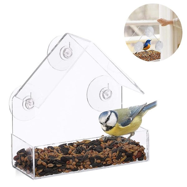 Clear Window Bird Feeder Wild Bird Feeder 3 Suction Cup Feeders Carousel 1