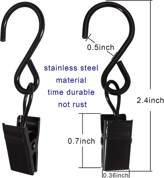 Stainless Steel S Hooks Curtain Clips 50 Pack Hanging Party Lights Clips Hange Carousel 4