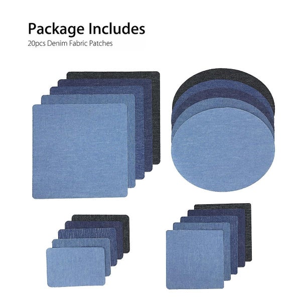 20 Pieces Iron On Fabric Patches Denim Jean Repair Patches Clothing Repair Pat Carousel 1