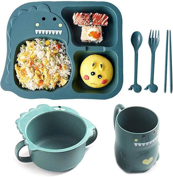 6-piece Children's Dishes And Plates Children Bowl Cup Spoon Fork Cartoon Littl Carousel 1