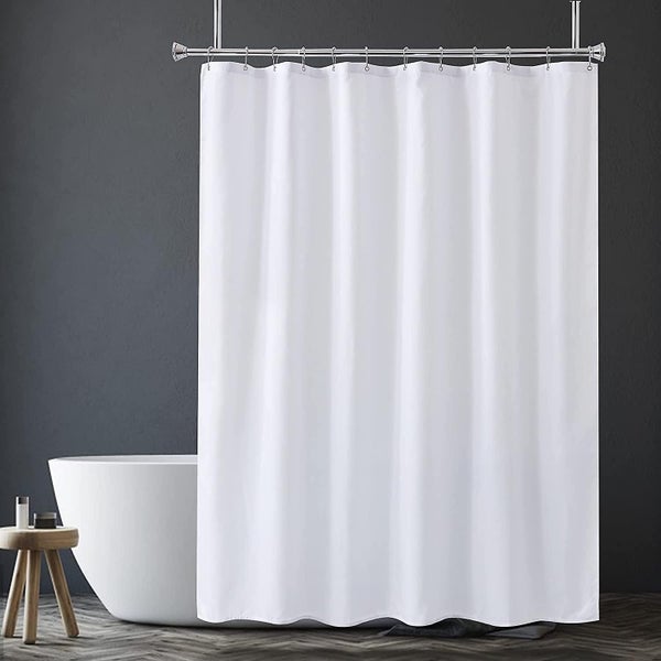 White Shower Curtain Liner White Fabric Shower Liner 2-in-1 Bathroom Shower Cu Carousel 1