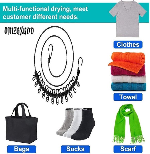 Camping Clothing Series 2-piece Clothing Series With 12 Clips Portable Hanger Carousel 2