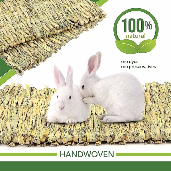 Grass Mat Woven Bed Mat For Small Animals Bunny Bedding Nest Chew Toy Bed Play Carousel 2