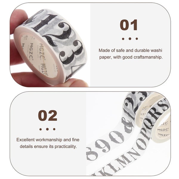 4 Rolls Sticker Numbers Retro Washi Tapes Vintage Words Washi Tapes Washi Tape Carousel 2
