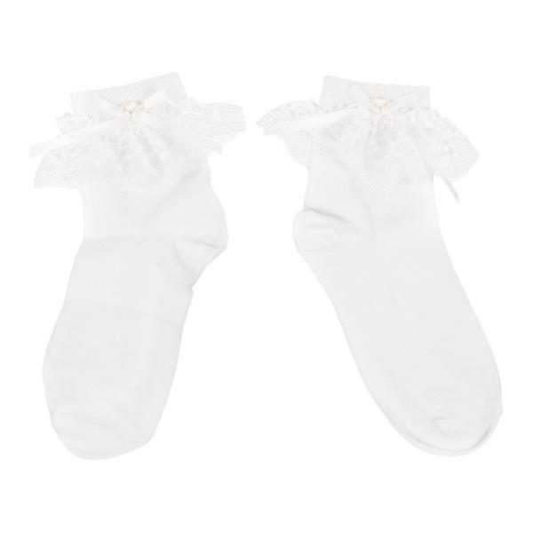 1 Pair Girly Style Japanese Lolita Cotton Socks Uniform Costume Bowknot Socks Carousel 1
