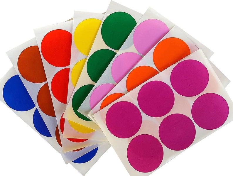 Round 2 Inch Sticker 50mm Dot Labels - Colored Circle Stickers - Permanent Adhe Carousel 1