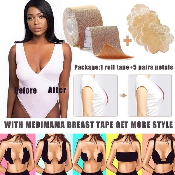 Boob Tape Breast Lift Tape Adhesive Bra Nipple Cover Suitable For A-g Cup Size Carousel 2
