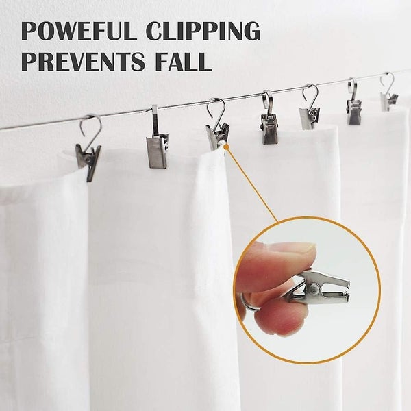 Stainless Steel Small Curtain Clips With Hook Heavy-duty Hanging Clamps For Ph Carousel 5