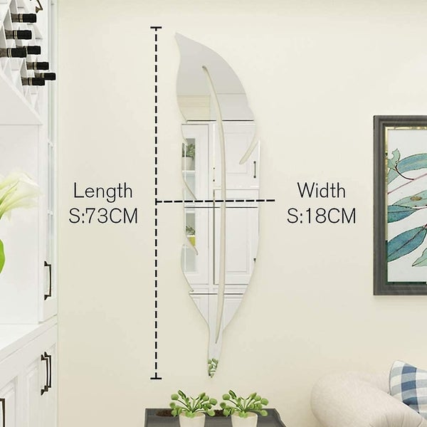 Feather Wall Mirror 3d Acrylic Mirror Feather Wall Stickers Modern Home Decor Carousel 4