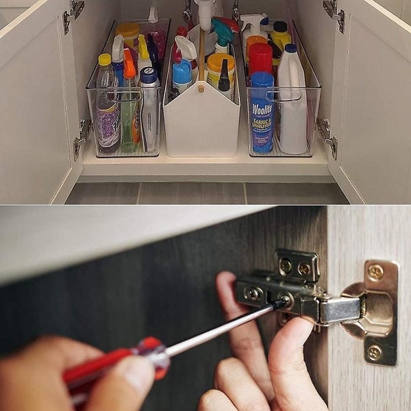 4-pack Frameless Full Overlay Soft Close Cabinet Hinges Adjustable Closing Spe Carousel 5