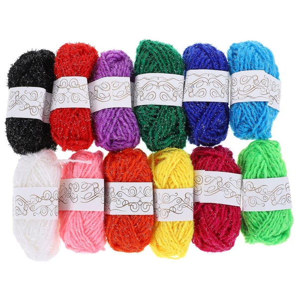 12 Pcs Yarn Crocheting Cotton Yarn Stitching Thread Color Crochet Yarn Color Y Carousel 1