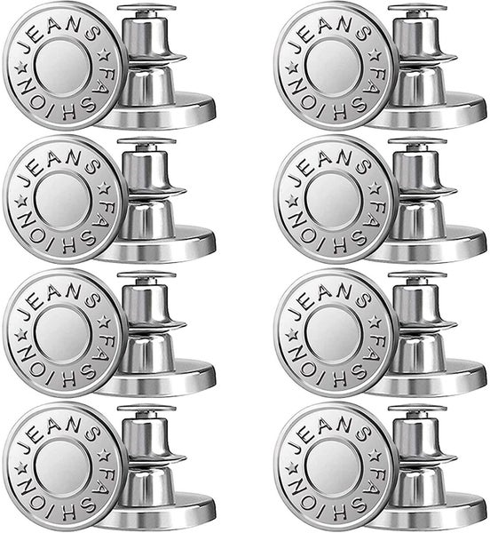 8pcs Jean Button No Sew Instant Button 17mm Detachable Reusable Jean Replaceme Carousel 1