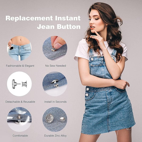 8pcs Jean Button No Sew Instant Button 17mm Detachable Reusable Jean Replaceme Carousel 4