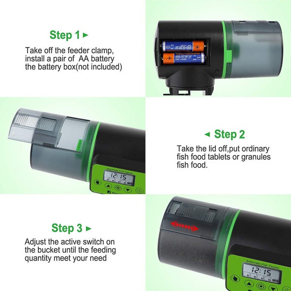 Automatic Fish Feeder Moisture-proof Fish Food Dispenser Battery-operated Inte Carousel 5