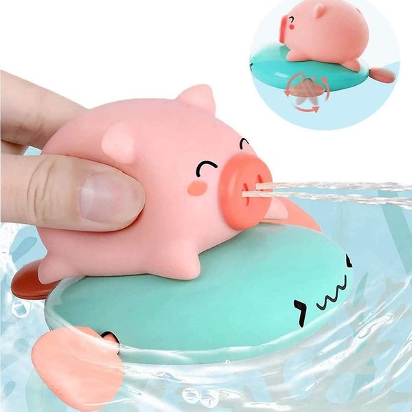 Wind Up Swimming Pig Toys Bath Toys For Kids Toddlers Boys And Girls 3 Pack Carousel 2