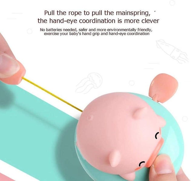 Wind Up Swimming Pig Toys Bath Toys For Kids Toddlers Boys And Girls 3 Pack Carousel 4