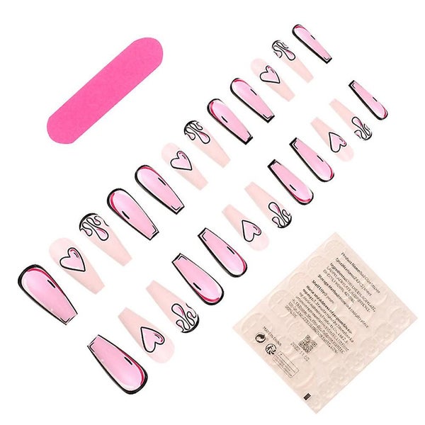 Set Of 24 False Nails Abs Press On Type With Accessories Multicolor Carousel 1