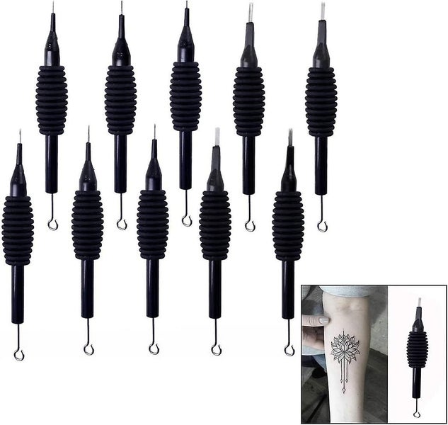 10 Pcs set Tattoo Needles With Grip Sleeve Tube 10 Models 3rl 5rl 7rl 3rs 5rs Carousel 1