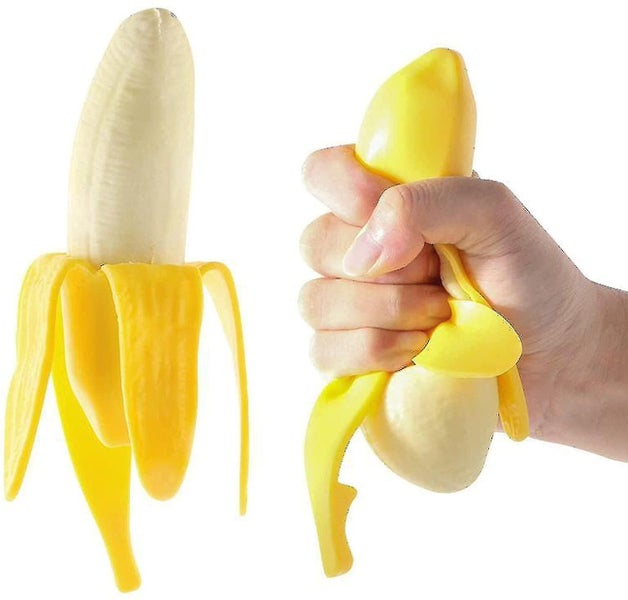 2 Pcs Banana Decompression Toys Banana Simulation Decompression Toys Slow-play Carousel 1