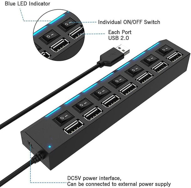 Usb 0 Hub High-speed 7-port Usb Hub For Efficient Data Transfer Carousel 3