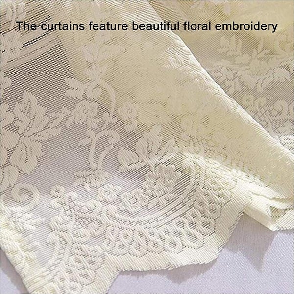 1 Pcs Floral Lace Valances For Windows Lace Floral Embroidered Semi Sheer Curt Carousel 5