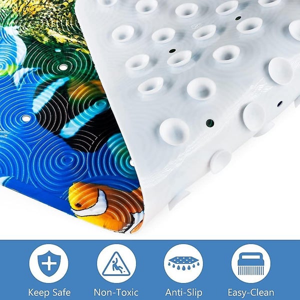 Washable Baby Bathtub Mat With Drain Holes Shower Mat For Bathroom Hotel Gym 2 Carousel 1