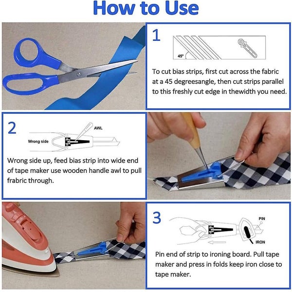 4-piece Bias Tape Maker Set Iron-on Bias Tape Makers In 6mm 12mm 18mm And 25mm Carousel 5