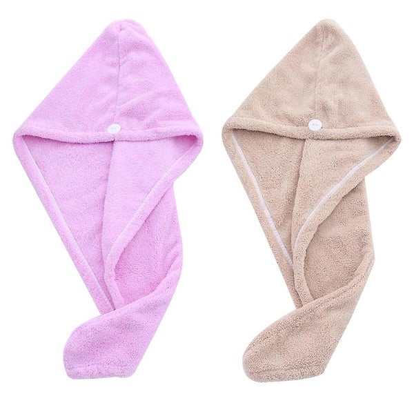2 Pack Hair Towel Wrap Quick Dry Soft Microfiber Hair Drying Towel Bathing Ha Carousel 1