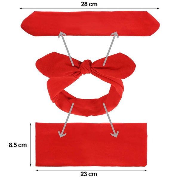 Red Black Hair Band Vintage Wire Headband Rabbit Ear Bow Headband Headwrap For Carousel 4