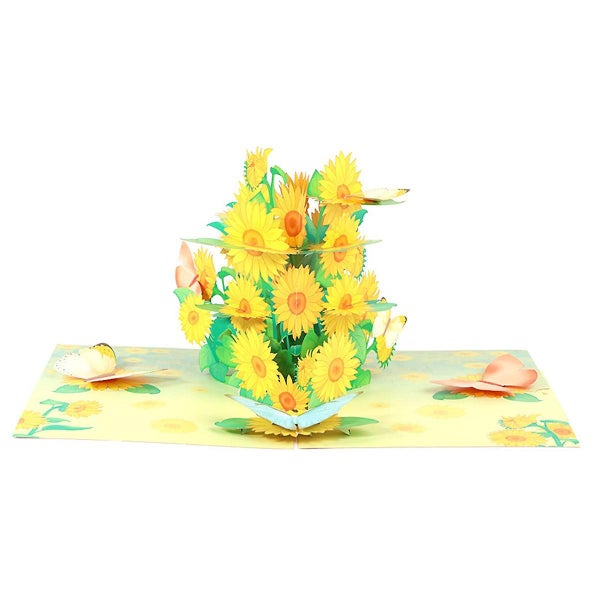 Pop Up Greeting Card Sunflowers3d Cards For Birthday Mothers Day Thank You Car Carousel 1