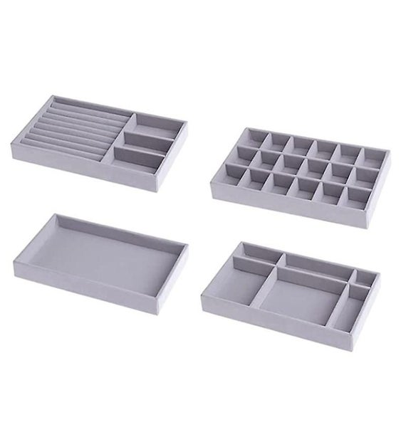 Jewelry Trays Organizer Stackable Jewelry Accessories Tray Set With 4 Drawers Carousel 2