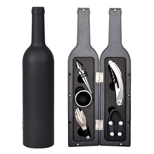 5-piece Wine Opener Gift Set With Drip Ring Foil Cutter Wine Pourer And Stoppe Carousel 1