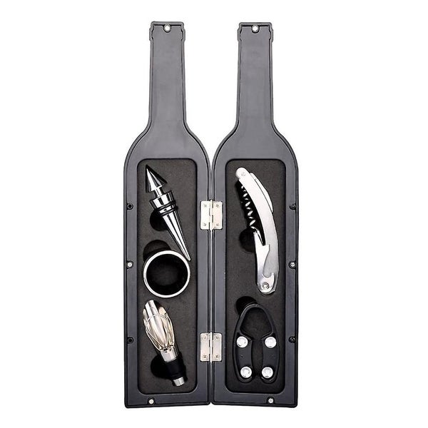 5-piece Wine Opener Gift Set With Drip Ring Foil Cutter Wine Pourer And Stoppe Carousel 2