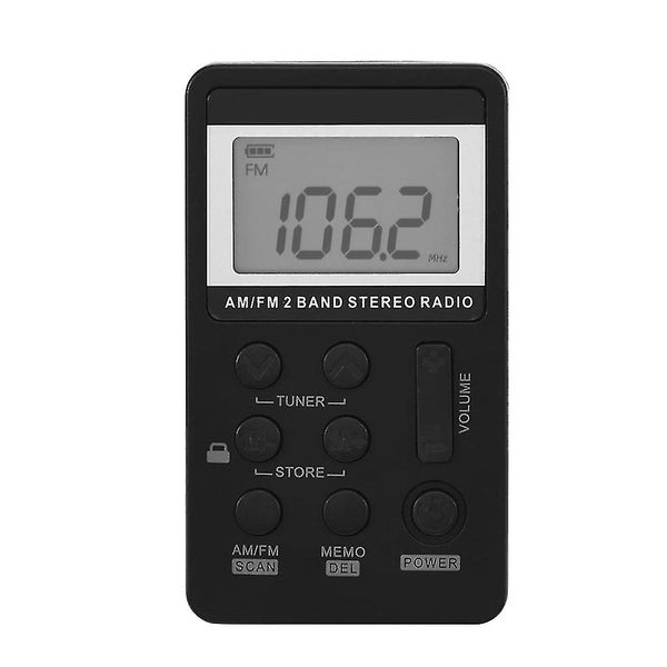 1pc Mini Fm Am Stereo Radio Portable Radio Am Fm Transistor Radio black Carousel 1