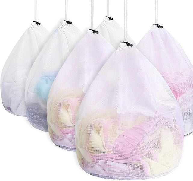 Reusable Laundry Bag Set Large Mesh Bags With Cord Stopper For Baby Laundry Un Carousel 1