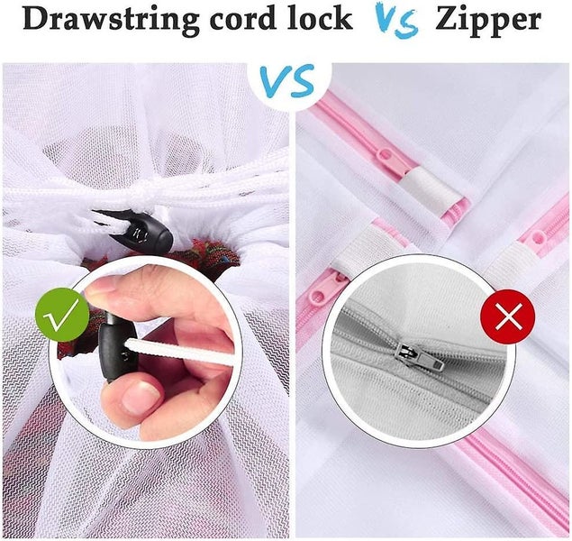 Reusable Laundry Bag Set Large Mesh Bags With Cord Stopper For Baby Laundry Un Carousel 4