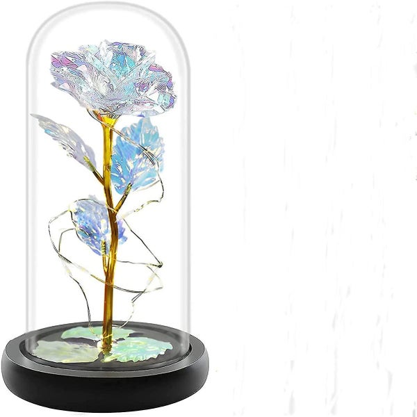 Birthday Gifts Artificial Rose Light Glass Flower With Led Lights Carousel 1