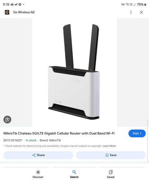 MIKROTIK CHATEAU CAT 18, 4G/'LTE18', AX WIFI6 GIGABIT ROUTER62863221675139113