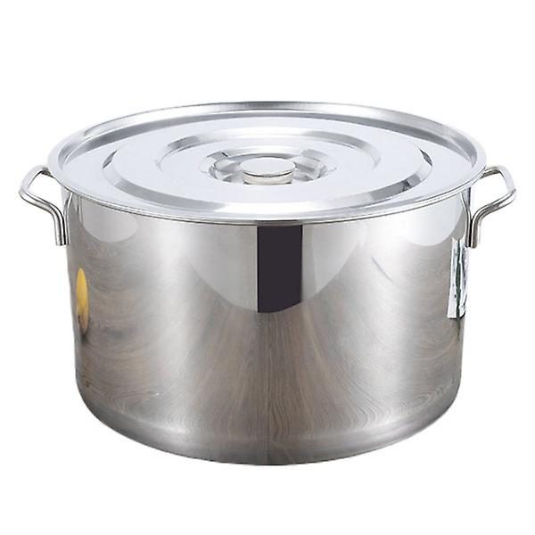 1pc Stainless Steel Soup Pot Thick Water Bucket Rice Porridge Bucket With Lid Carousel 2